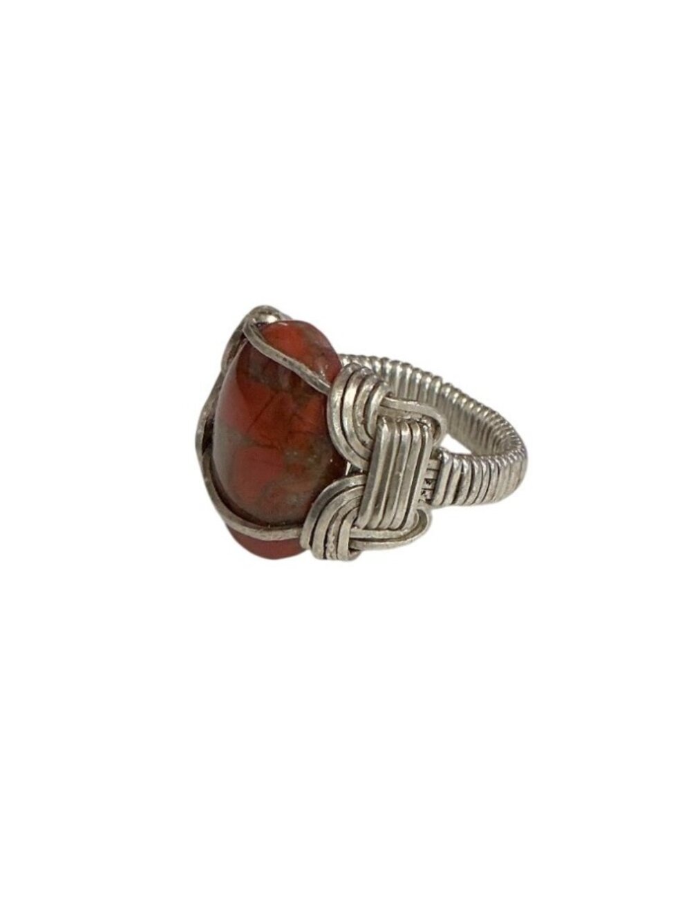 Wire Wrapped Agate Ring Size 7.75 Handmade Jewelry - Picture 3 of 8